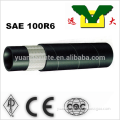 Flexible elastic textile braided rubber oil resistant hose SAE 100 R6
